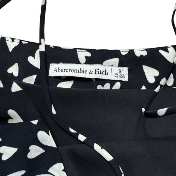 Abercrombie & Fitch Julia Heart Print Valentines Slip Mini Dress Small Black - Picture 6 of 9